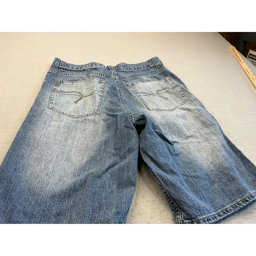Paco‎ Sport Vintage Y2K Denim Shorts Baggy Skater Embroidered Blue Men 34 Street
